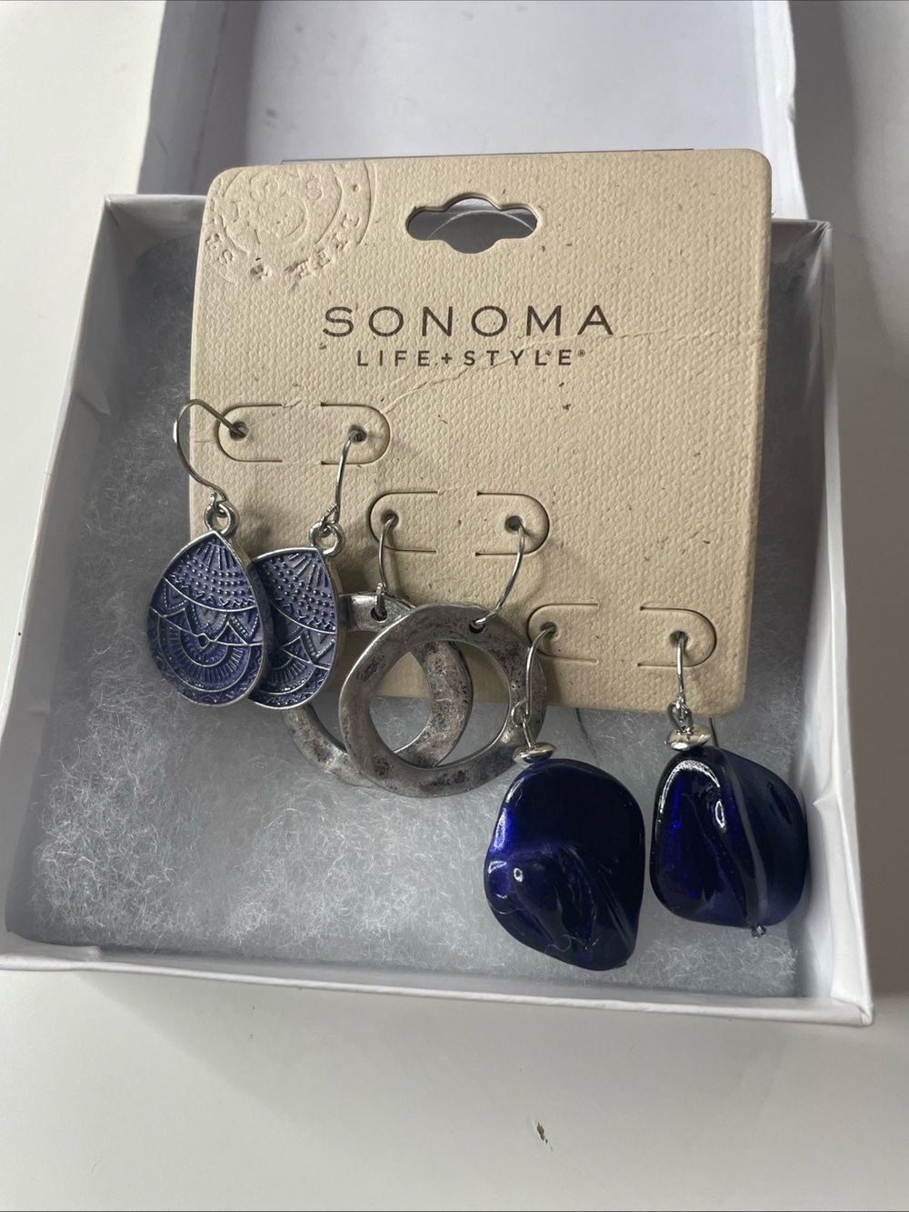 Sonoma Life + Style Set If 3 Blue Aztec Womens Earrings Brand New With Tag